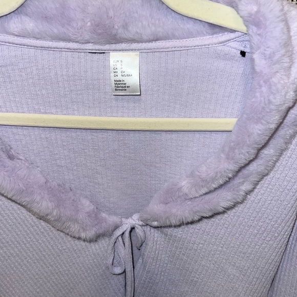 Forever 21 lavender Fur Lined tie crop - Picture 3 of 3